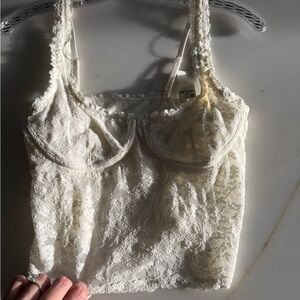Aerie Cream Lace Crop Top